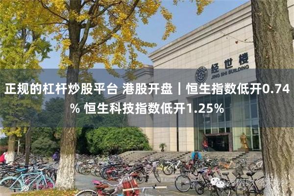 正规的杠杆炒股平台 港股开盘｜恒生指数低开0.74% 恒生科技指数低开1.25%