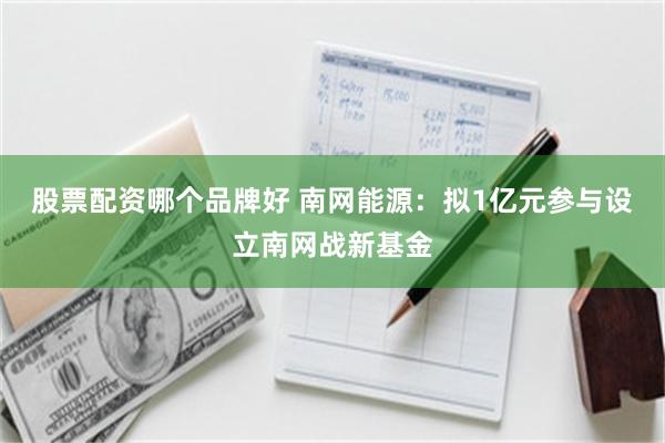 股票配资哪个品牌好 南网能源：拟1亿元参与设立南网战新基金