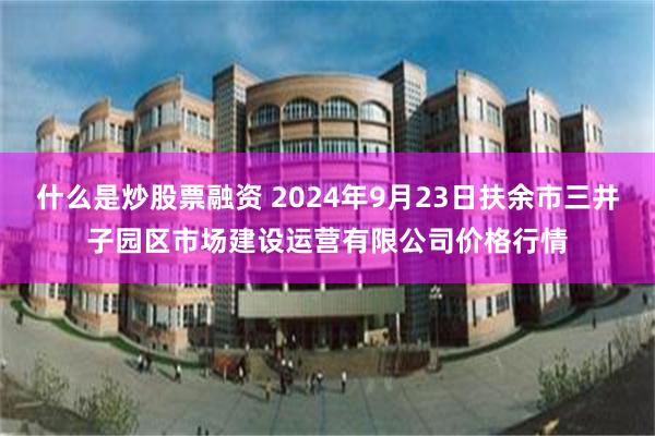 什么是炒股票融资 2024年9月23日扶余市三井子园区市场建设运营有限公司价格行情