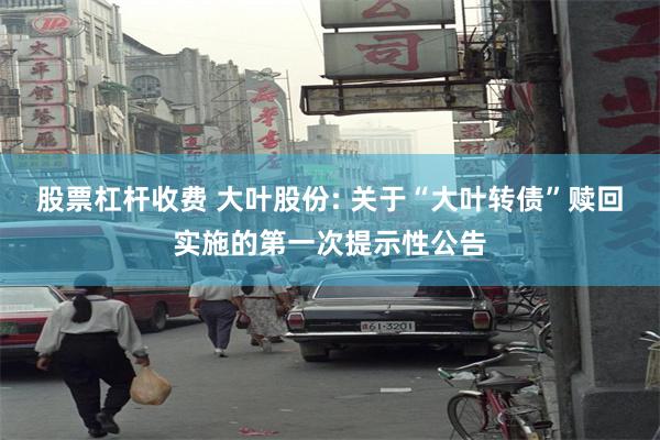 股票杠杆收费 大叶股份: 关于“大叶转债”赎回实施的第一次提示性公告