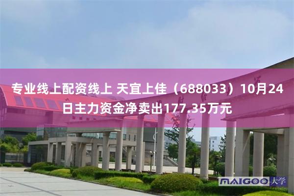 专业线上配资线上 天宜上佳（688033）10月24日主力资金净卖出177.35万元