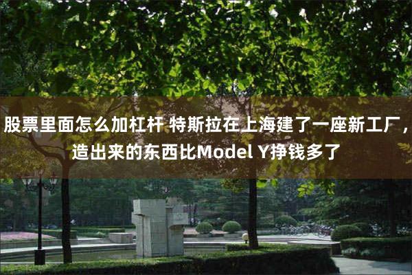 股票里面怎么加杠杆 特斯拉在上海建了一座新工厂，造出来的东西比Model Y挣钱多了